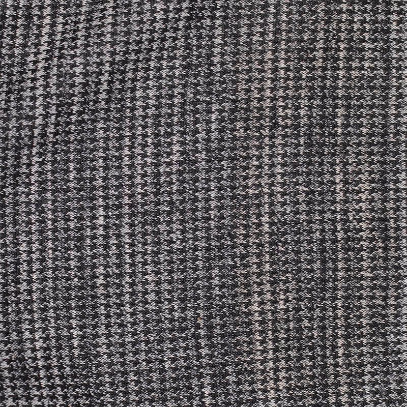 Black Houndstooth Interlock Knit, Cotton-Poly, 160 gsm