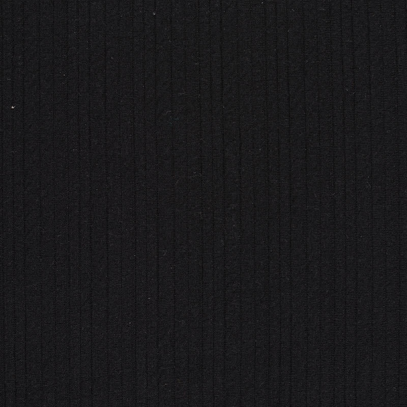 Black Ribbed Rib Knit, Polyester