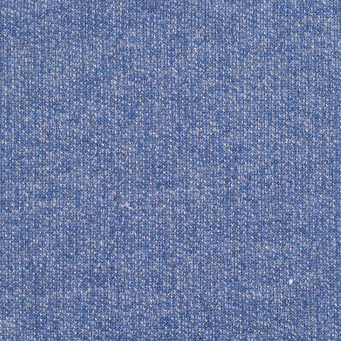 Cotton Metallic French Terry Fabric, 260 gsm, 155 cm — Blue