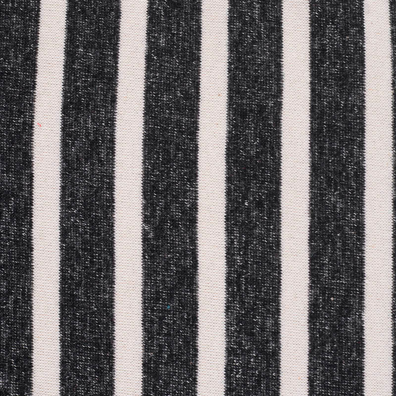 Black Stripes French Terry, Cotton