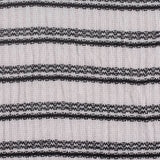 Light Grey Horizontal-Stripe Rib Knit, Poly-Viscose