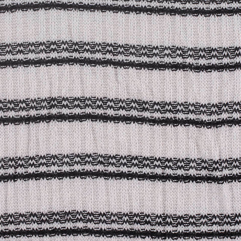 Light Grey Horizontal-Stripe Rib Knit, Poly-Viscose, 190 gsm