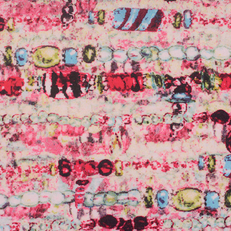 Pink Abstract Knit, Polyester, 165 gsm