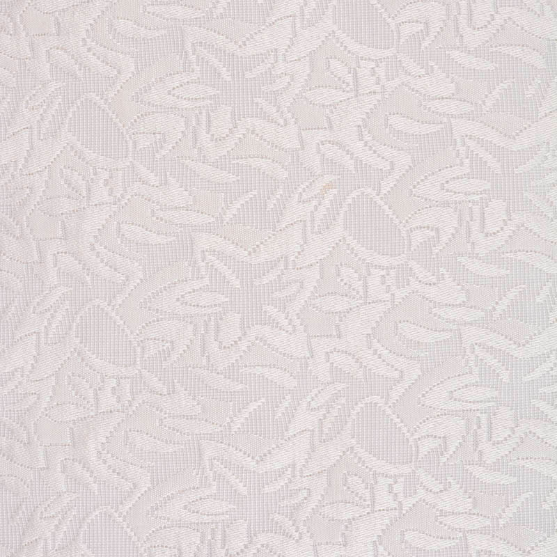 White Tone-on-Tone Leaf Jacquard, Poly-Cotton