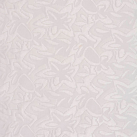 White Tone-on-Tone Leaf Jacquard, Poly-Cotton