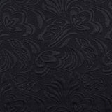 Black Tone-on-Tone Floral Jacquard, Cotton-Poly