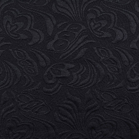 Black Tone-on-Tone Floral Jacquard, Cotton-Poly