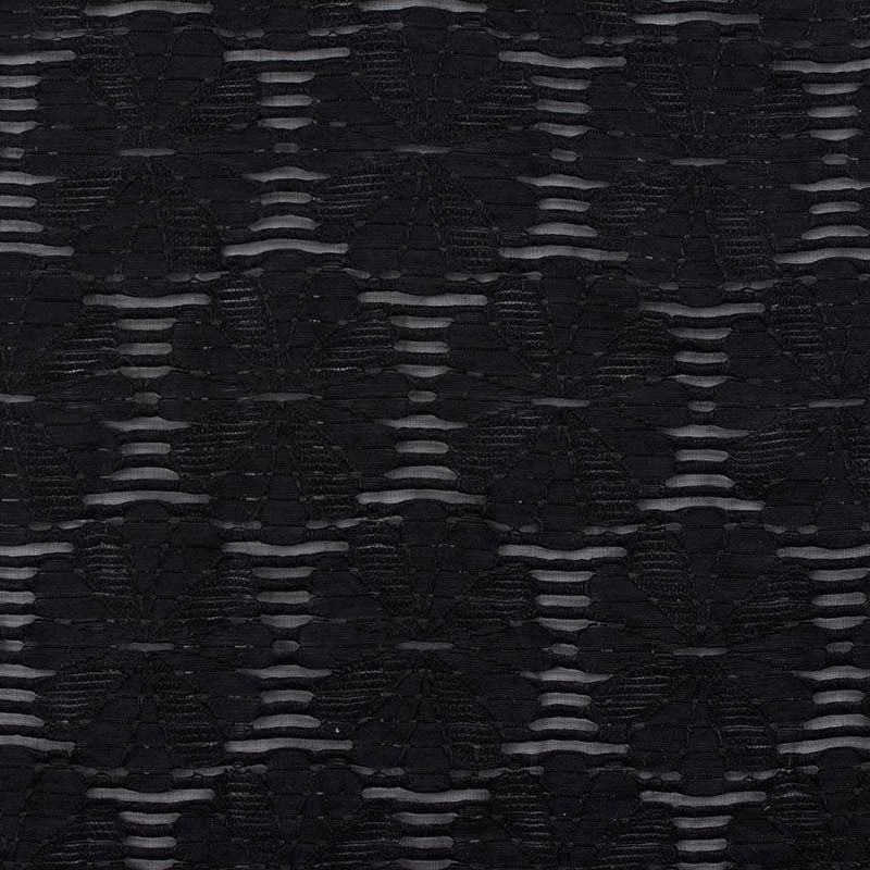 Black Floral Jacquard, Viscose-Nylon