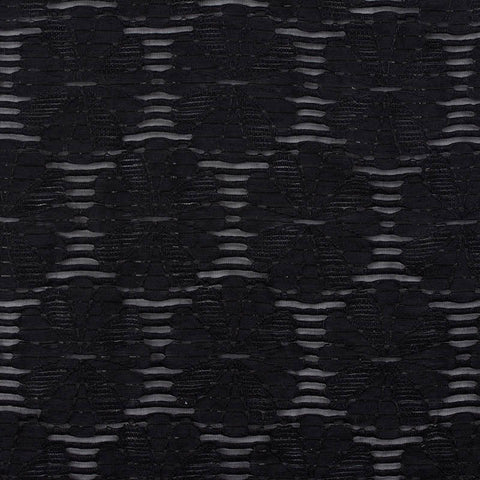 Black Floral Jacquard, Viscose-Nylon