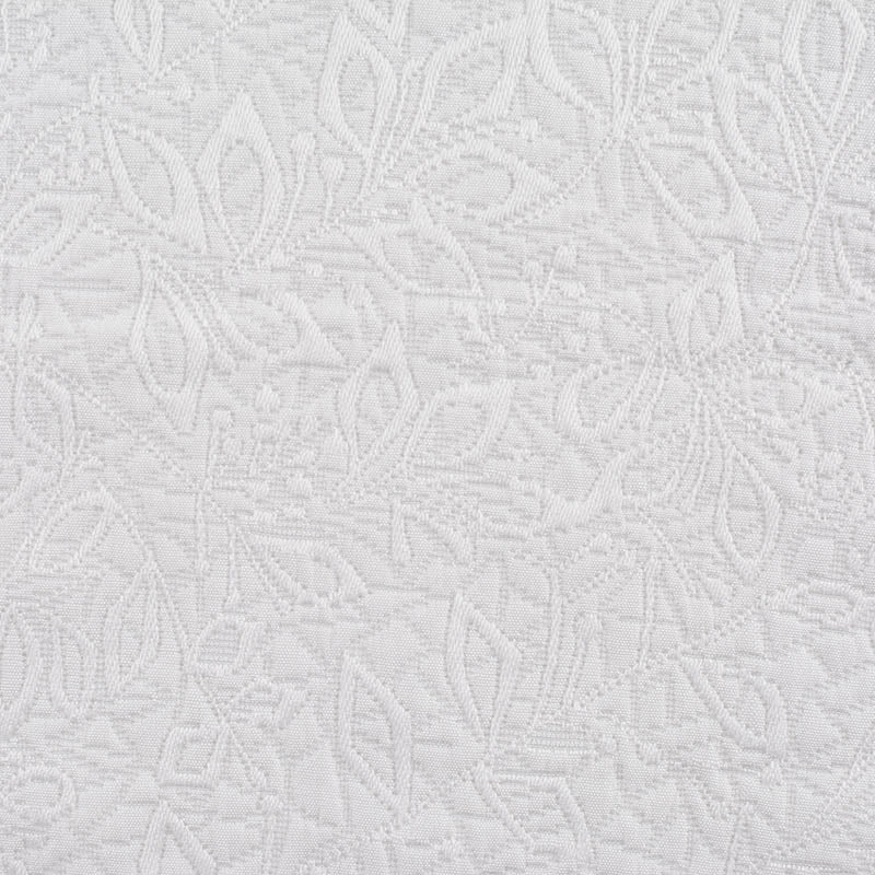 White Tone-on-Tone Floral Jacquard, Poly-Cotton