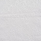 White Tone-on-Tone Floral Jacquard, Poly-Cotton — texture