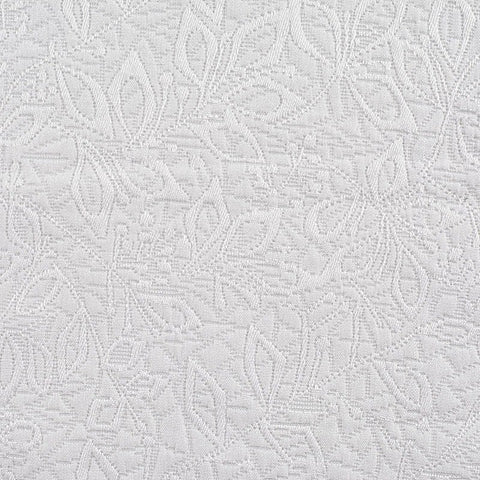 White Tone-on-Tone Floral Jacquard, Poly-Cotton