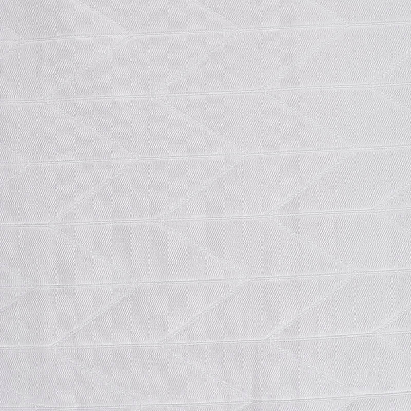 White Geometric-Chevron Jacquard, Poly-Cotton