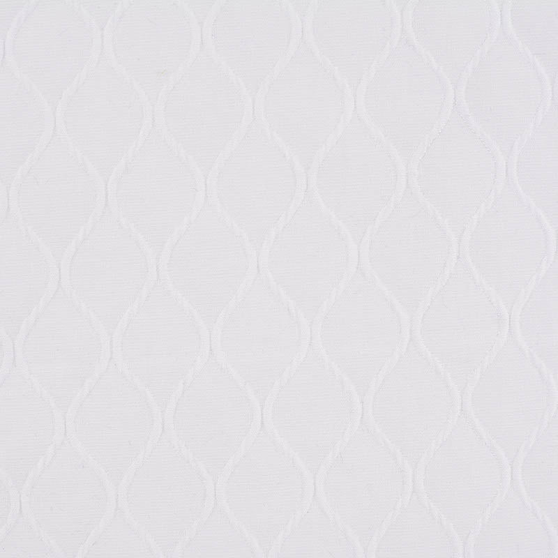 White Geometric Jacquard, Poly-Cotton, 175 gsm