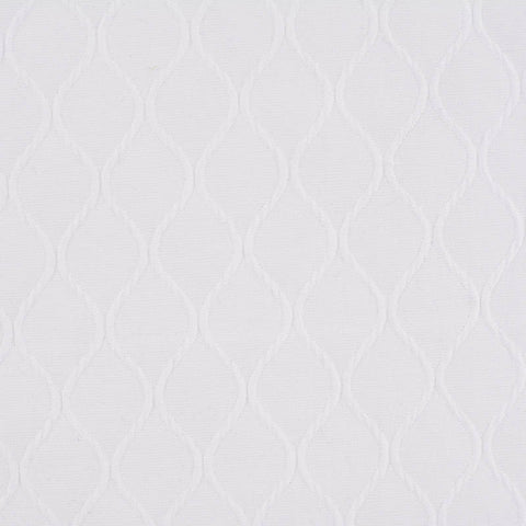 White Geometric Jacquard, Poly-Cotton, 175 gsm