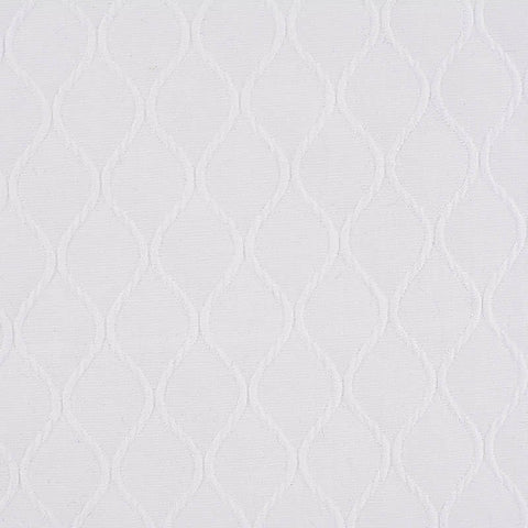 White Geometric Jacquard, Poly-Cotton, 175 gsm