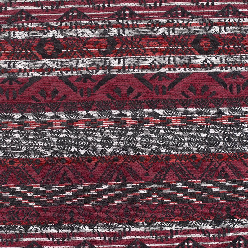 Maroon Geometric Jacquard, Cotton-Poly