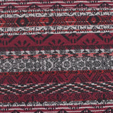 Maroon Geometric Jacquard, Cotton-Poly