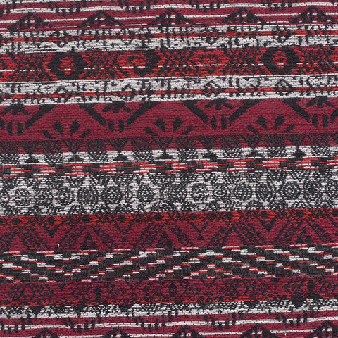 Maroon Geometric Jacquard, Cotton-Poly