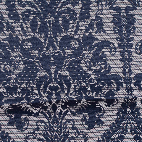 Dark Blue Damask Jacquard, Poly-Cotton