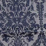 Dark Blue Damask Jacquard, Poly-Cotton — texture