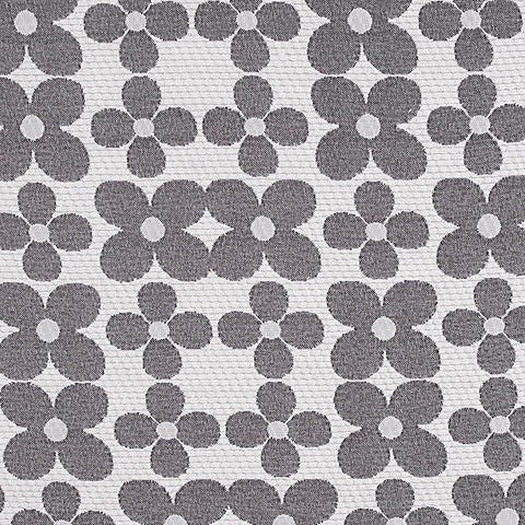 Dark Grey Floral Jacquard, Poly-Cotton