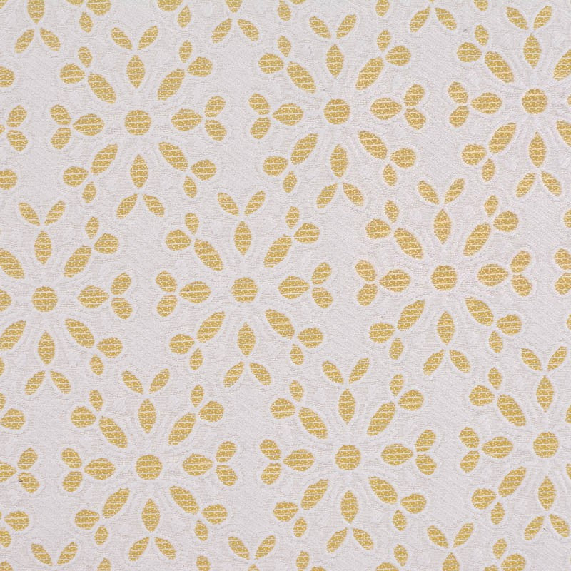 White Floral Jacquard, Poly-Cotton, 211 gsm