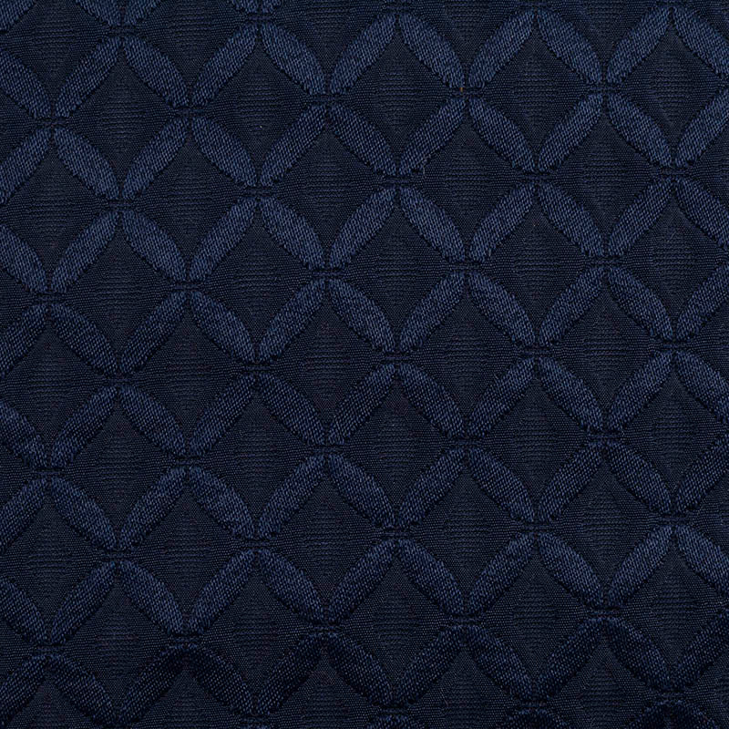 Navy Geometric-Circle Jacquard, Cotton-Poly