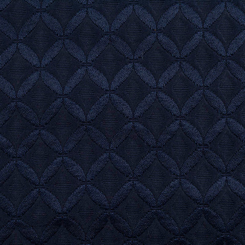 Navy Geometric-Circle Jacquard, Cotton-Poly
