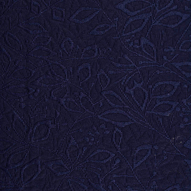 Navy Floral Jacquard, Poly-Cotton