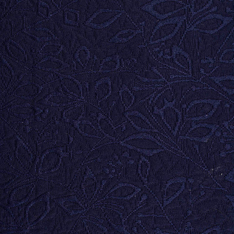 Navy Floral Jacquard, Poly-Cotton