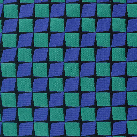 Blue Check Jacquard, Cotton-Poly
