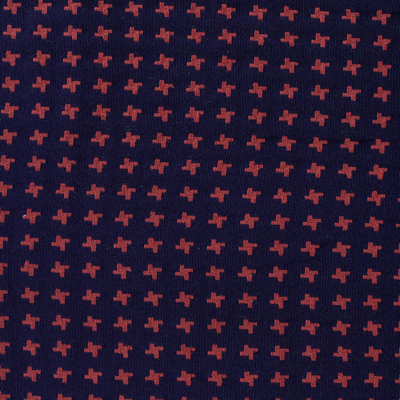 Rust Geometric Jacquard, Poly-Cotton