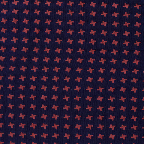 Rust Geometric Jacquard, Poly-Cotton
