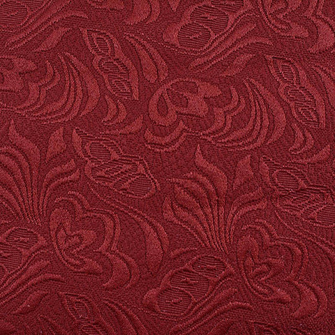 Red Tone-on-Tone Floral Jacquard, Cotton-Poly