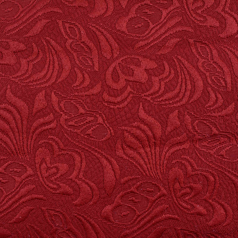 Red Tone-on-Tone Floral Jacquard, Cotton-Poly