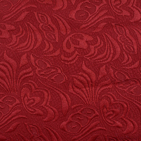 Red Tone-on-Tone Floral Jacquard, Cotton-Poly