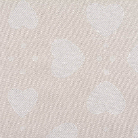 White Tone-on-Tone Heart Jacquard, Poly-Cotton