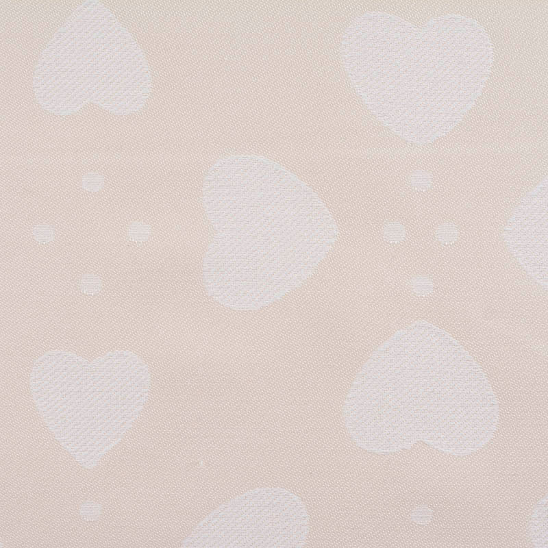 White Tone-on-Tone Heart Jacquard, Poly-Cotton