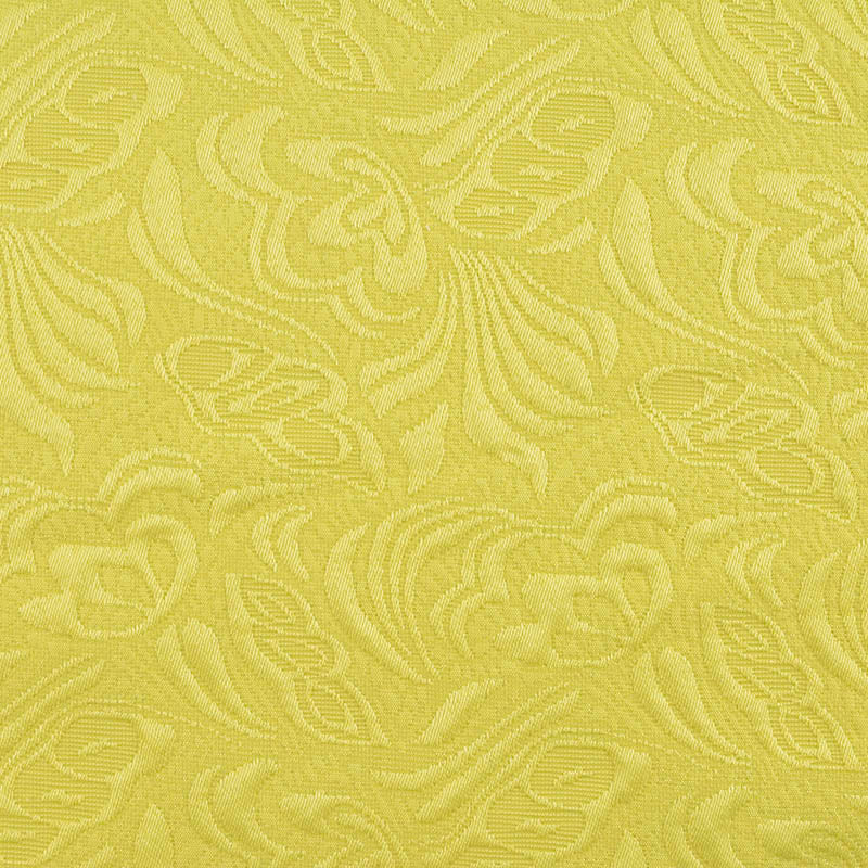 Yellow Tone-on-Tone Floral Jacquard, Cotton-Poly