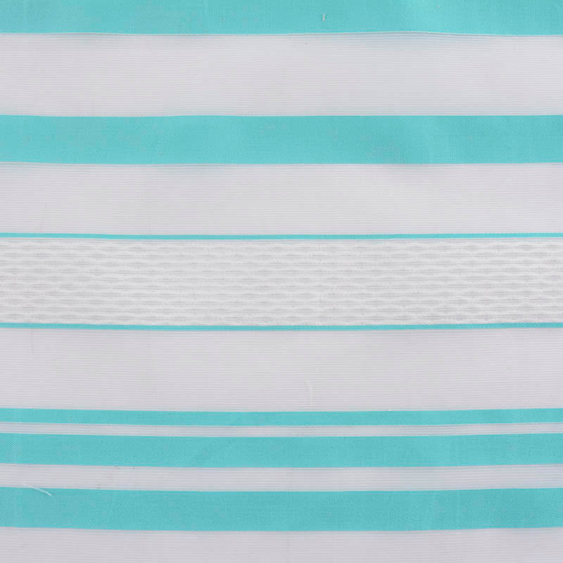 Teal Horizontal-Stripe Jacquard, Cotton-Nylon
