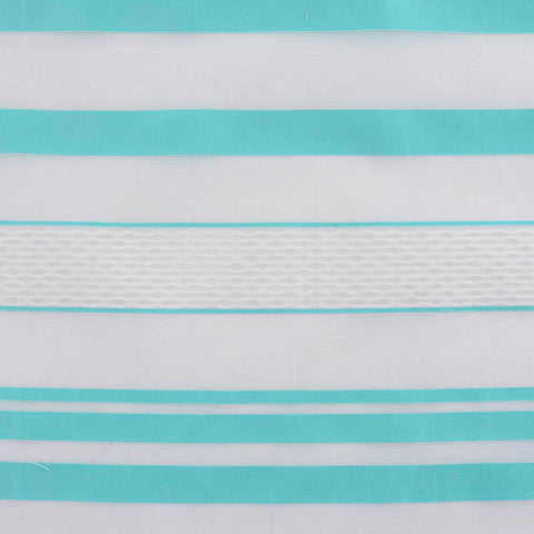 Teal Horizontal-Stripe Jacquard, Cotton-Nylon