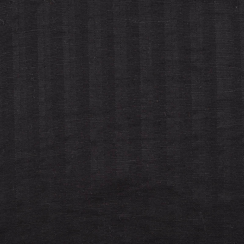 Black Tone-on-Tone Herringbone Jacquard, Viscose-Linen