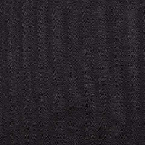 Black Tone-on-Tone Herringbone Jacquard, Viscose-Linen