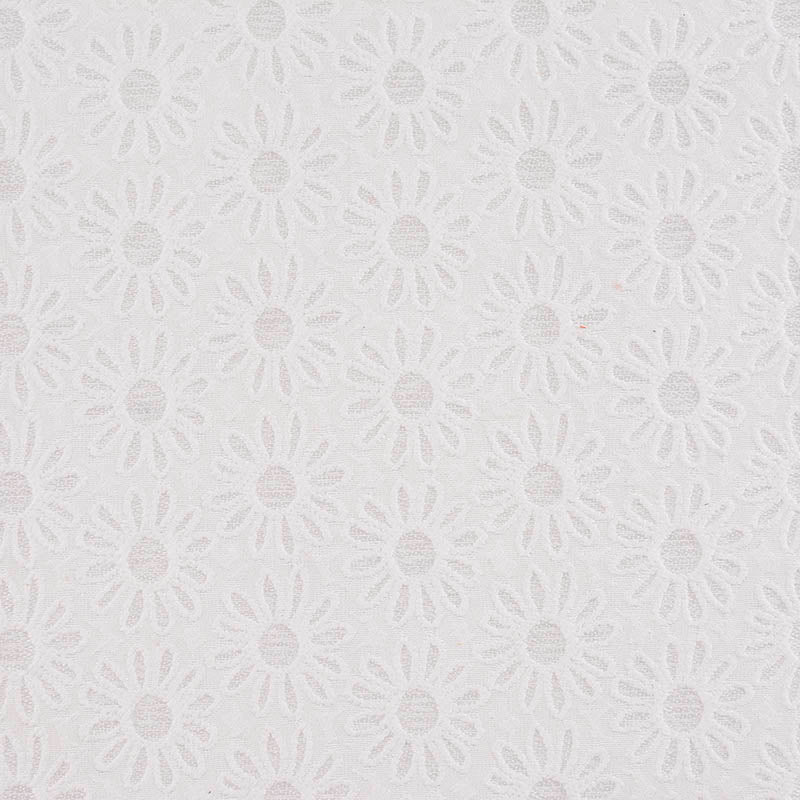 White Daisy Jacquard, Poly-Cotton, 209 gsm, 143 cm