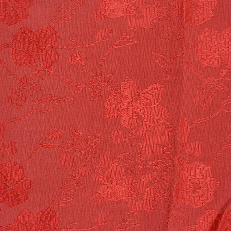 Red Floral Jacquard, Cotton-Poly