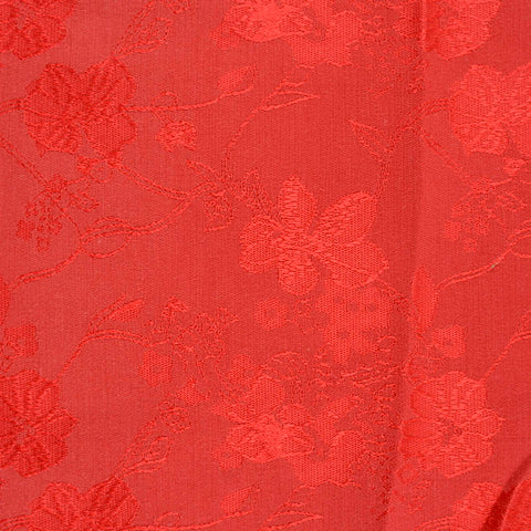 Red Floral Jacquard, Cotton-Poly