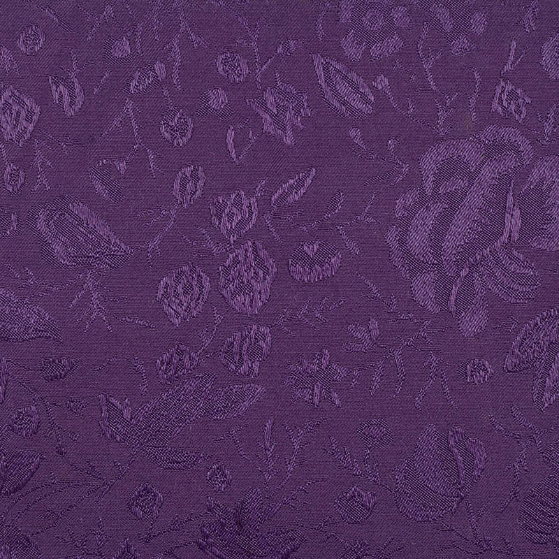 Purple Floral Jacquard, Poly-Cotton, 220 gsm, 145 cm