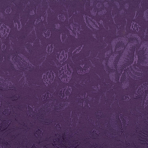 Purple Floral Jacquard, Poly-Cotton, 220 gsm, 145 cm