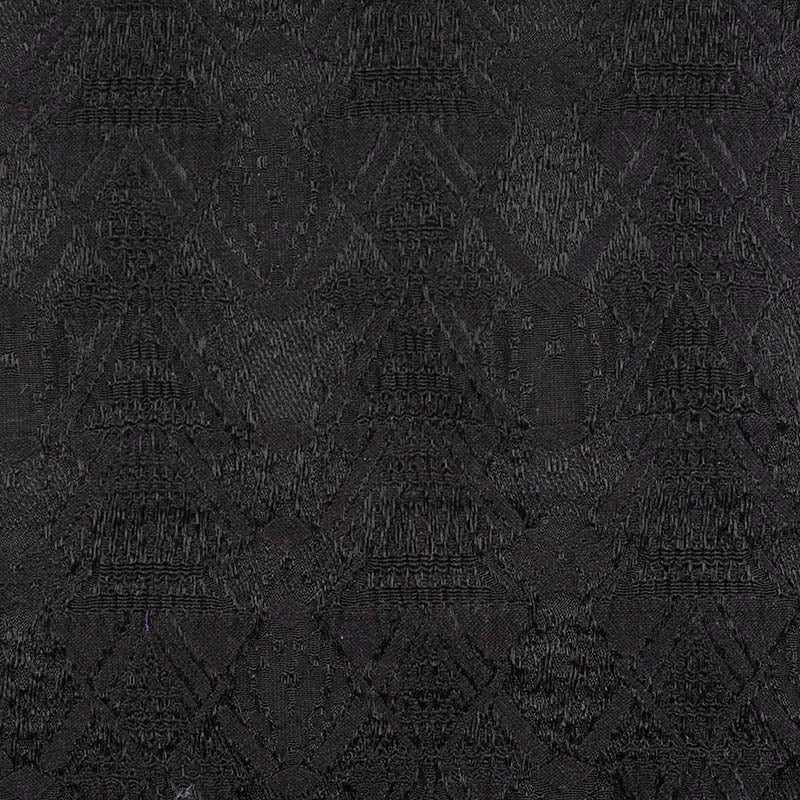 Black Geometric-Diamond Jacquard, Cotton-Poly, 297 gsm